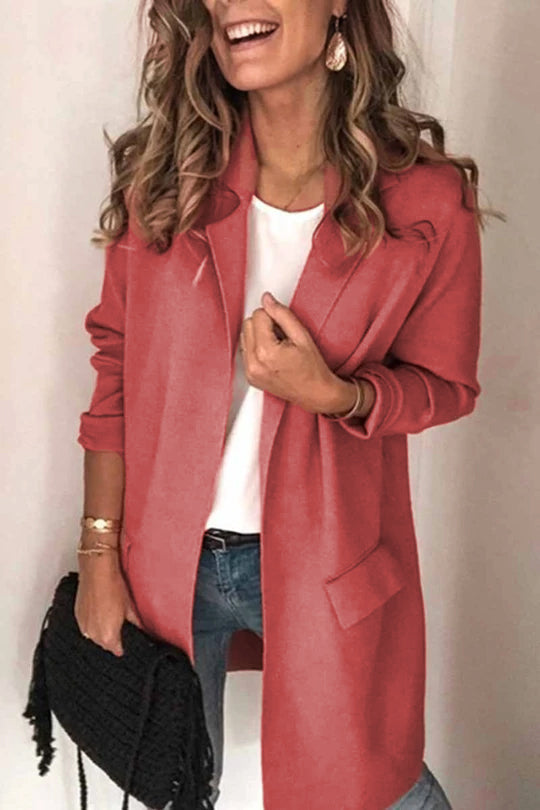 R&B | Einfarbiger Blazer Mit Langen Ärmeln