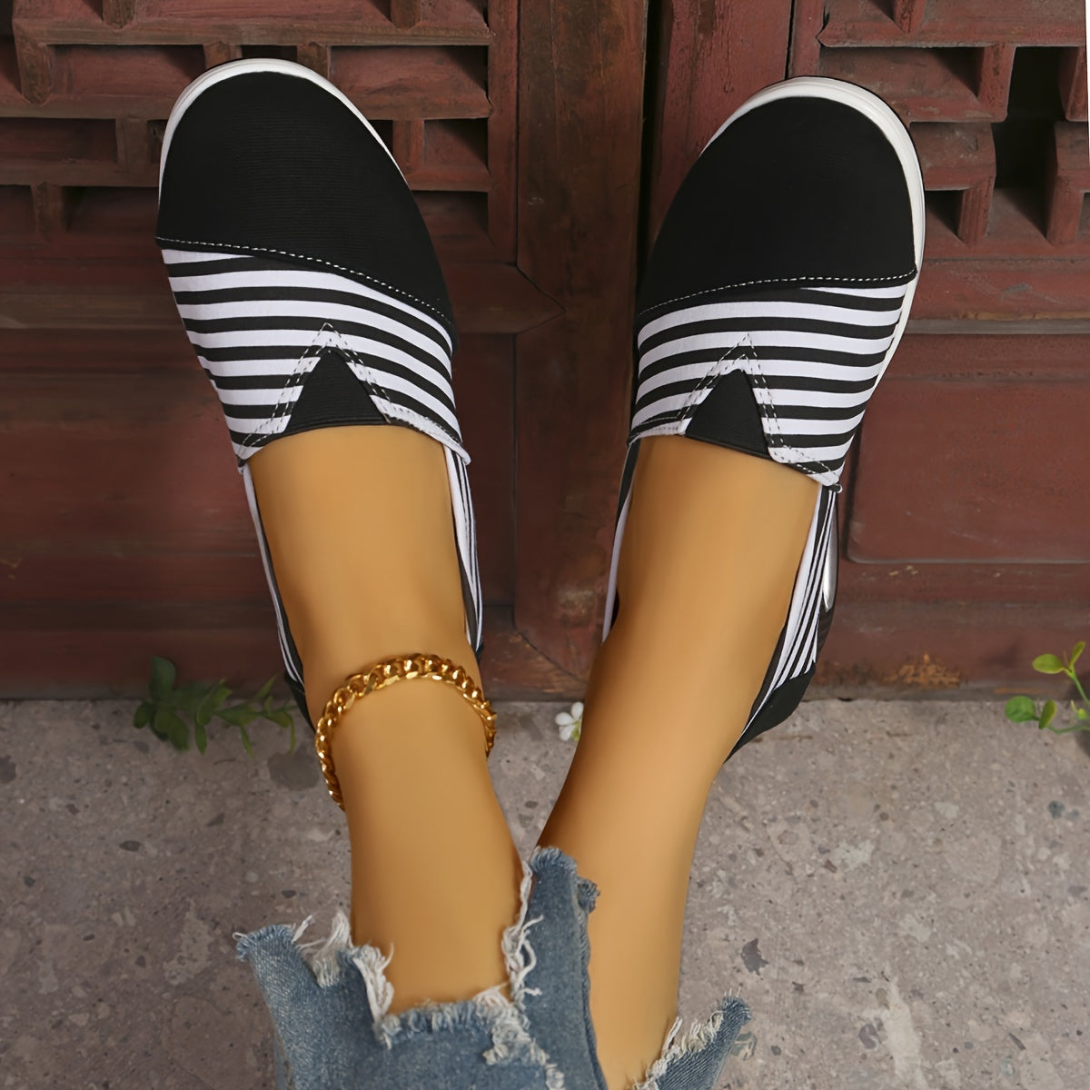 Gestreifte orthopädische Schuhe R&B R&B