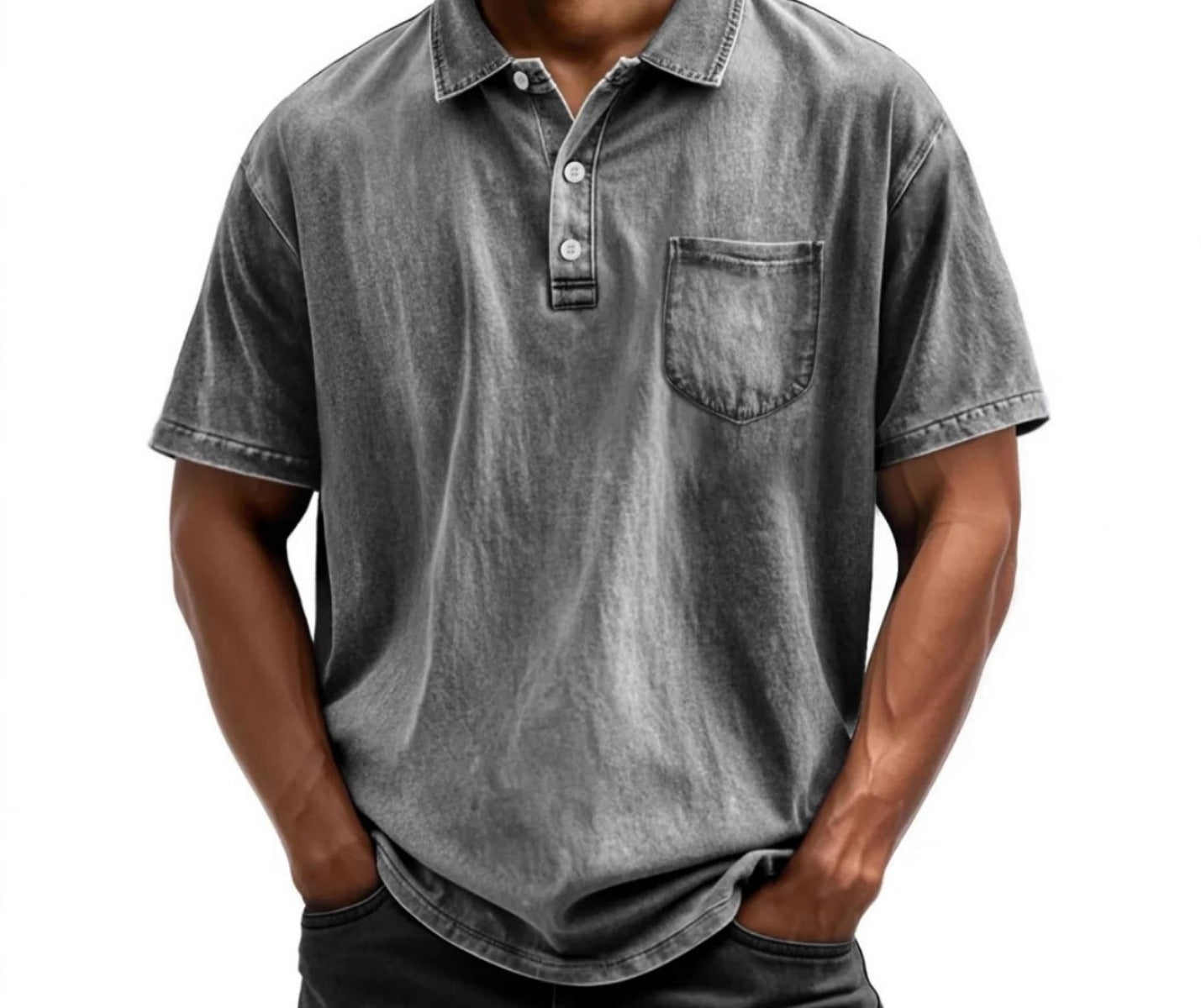 R&B | Button-Down-Hemd mit Revers