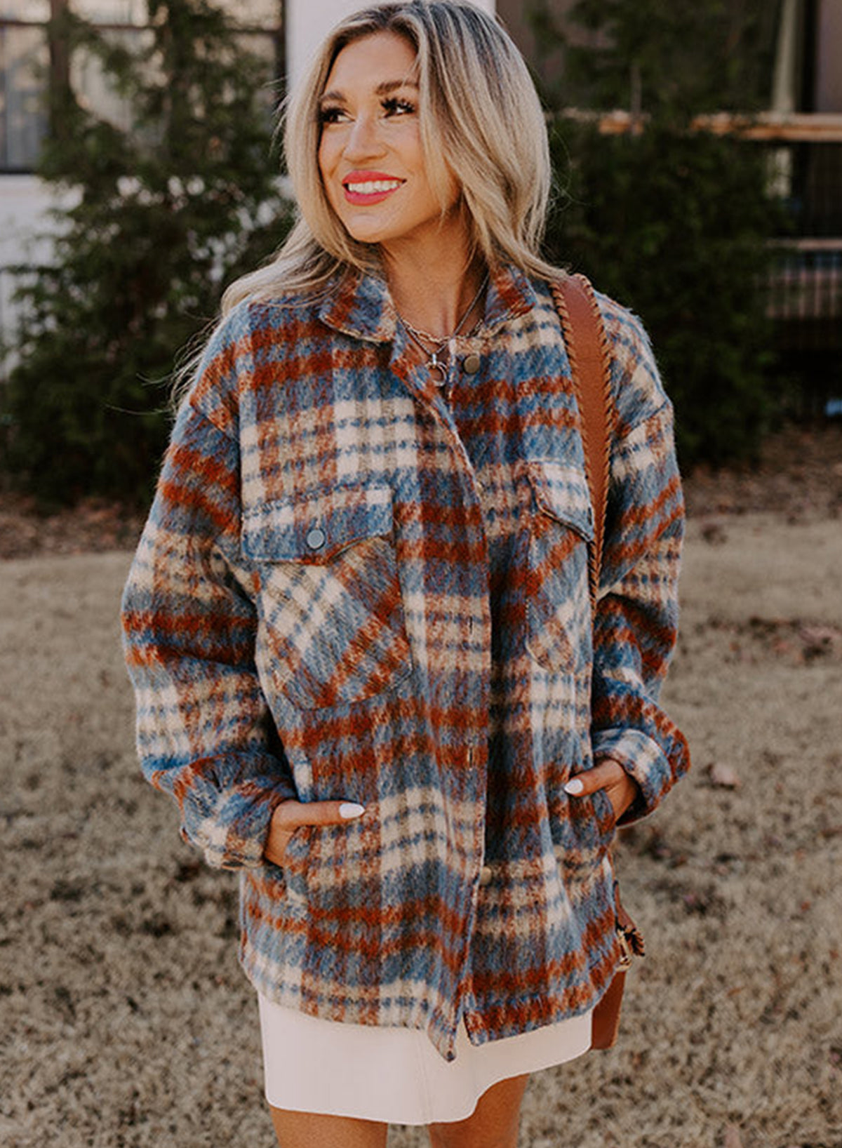 R&B | Gitterhemdjacke Im Flanell-look Wollmischung Warm und Trendy