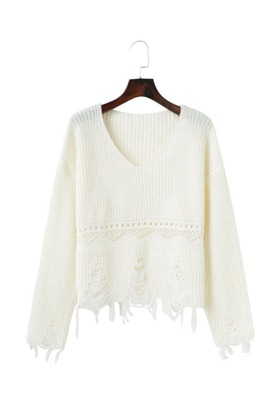 Damen Pullover mit lässigem Fransen-Design R&B
