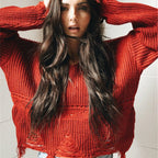 Damen Pullover mit lässigem Fransen-Design R&B
