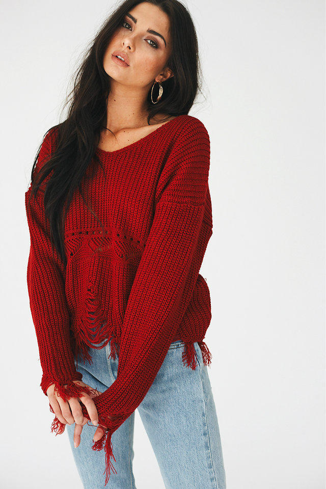 Damen Pullover mit lässigem Fransen-Design R&B