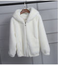 Damen Flauschige Kapuzenjacke R&B