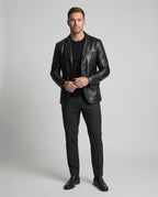 Herren Kunstleder Blazer modern