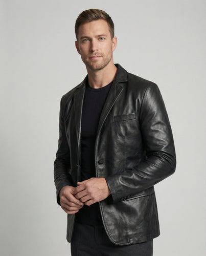Herren Kunstleder Blazer modern