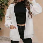 R&B | Langer Cardigan mit Strukturierten Ärmeln Polyester Elegant, Bequem