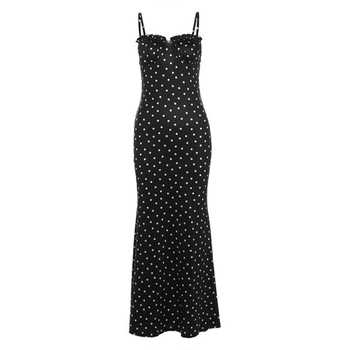 R&B | Kleid mit gepunkteten Strapsen mit Neckholder