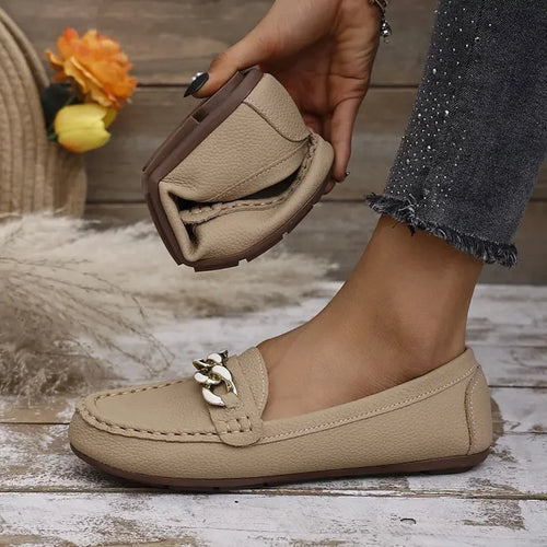 Slipper aus Leder mit klobigen Kettendetails R&B R&B