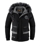 R&B | Herrenjacke mit Abnehmbarer, Pelzgefütterter Kapuze