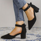R&B | Damen Sandalen mit Blockabsatz Schnürung, mit Knöchelriemen, Elegant