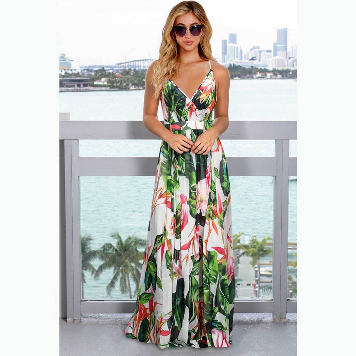 R&B | Bohemian floral Strapskleid