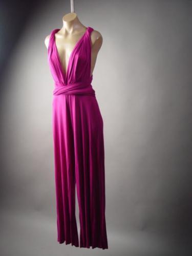 Damen Eleganter Jumpsuit mit Tiefem V-Ausschnitt und Innovativer Wickeloptik R&B