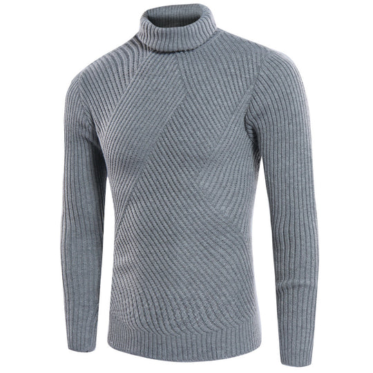 Herren stilvoller Rollkragenpullover mit strukturiertem Design R&B