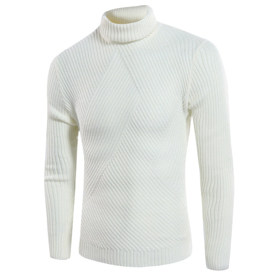 Herren stilvoller Rollkragenpullover mit strukturiertem Design R&B