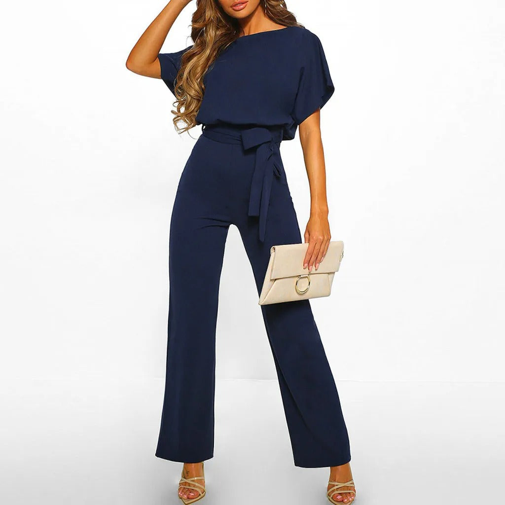 R&B | Eleganter Jumpsuit Mit Rüschärmeln Und Gürtel