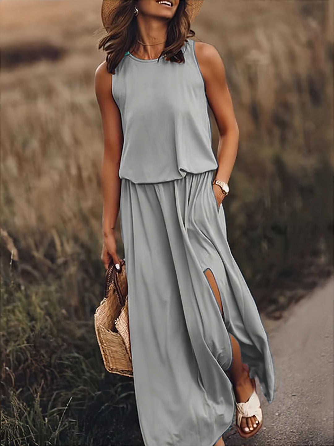 R&B | Schlichtes Boho Maxikleid Aus Modal In Verschiedenen Farben
