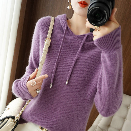 R&B | Strickpullover mit Kapuze Weicher Strick Lässige Passform