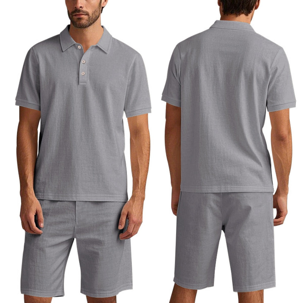 R&B | Kurzärmliges Poloshirt und Shorts Strandanzug