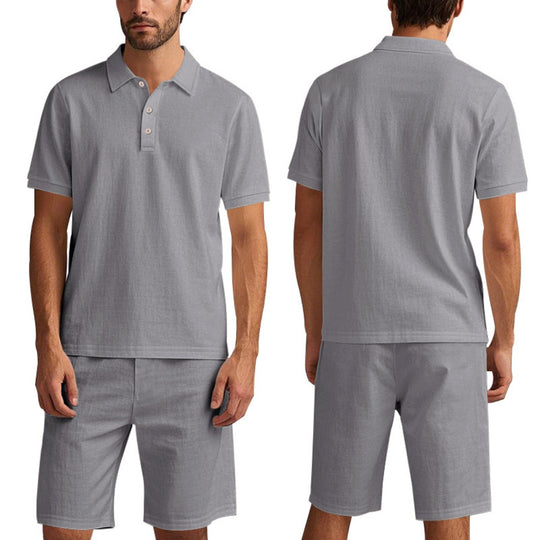 R&B | Kurzärmliges Poloshirt und Shorts Strandanzug