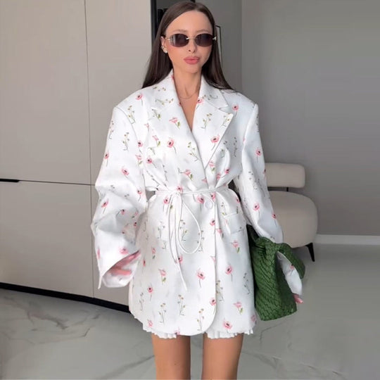 R&B | mit Blumenprint Und Gürtel für Damen