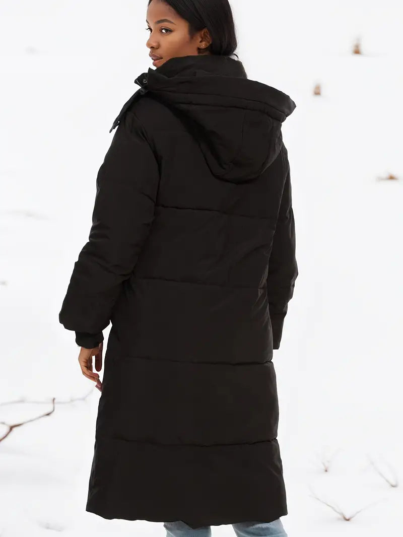 R&B | lange Winterjacke mit Kapuze für Damen – isolierend und bequem