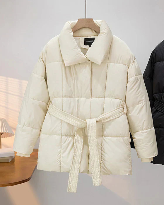 R&B | Wattierte Jacke mit Revers In Schlichter Farbe