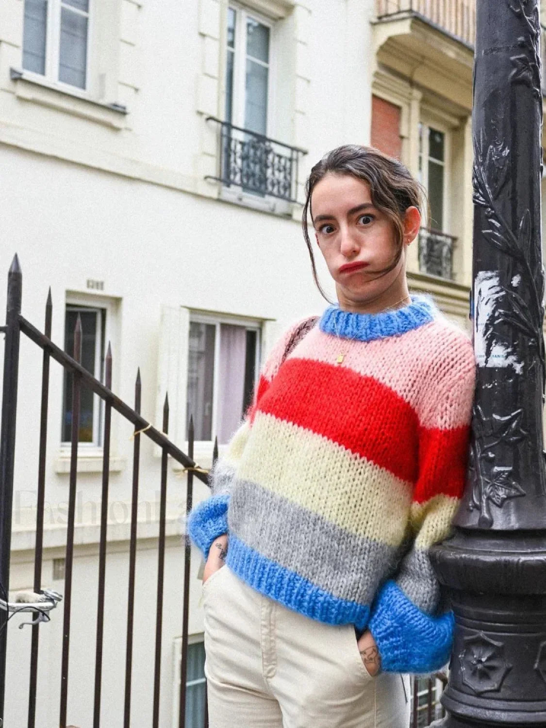 R&B | Bunter Gestreifter Strickpullover für Lässig Schicke Looks