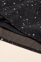 Elegante schwarze Glitzerkleid mit Netzbespannung