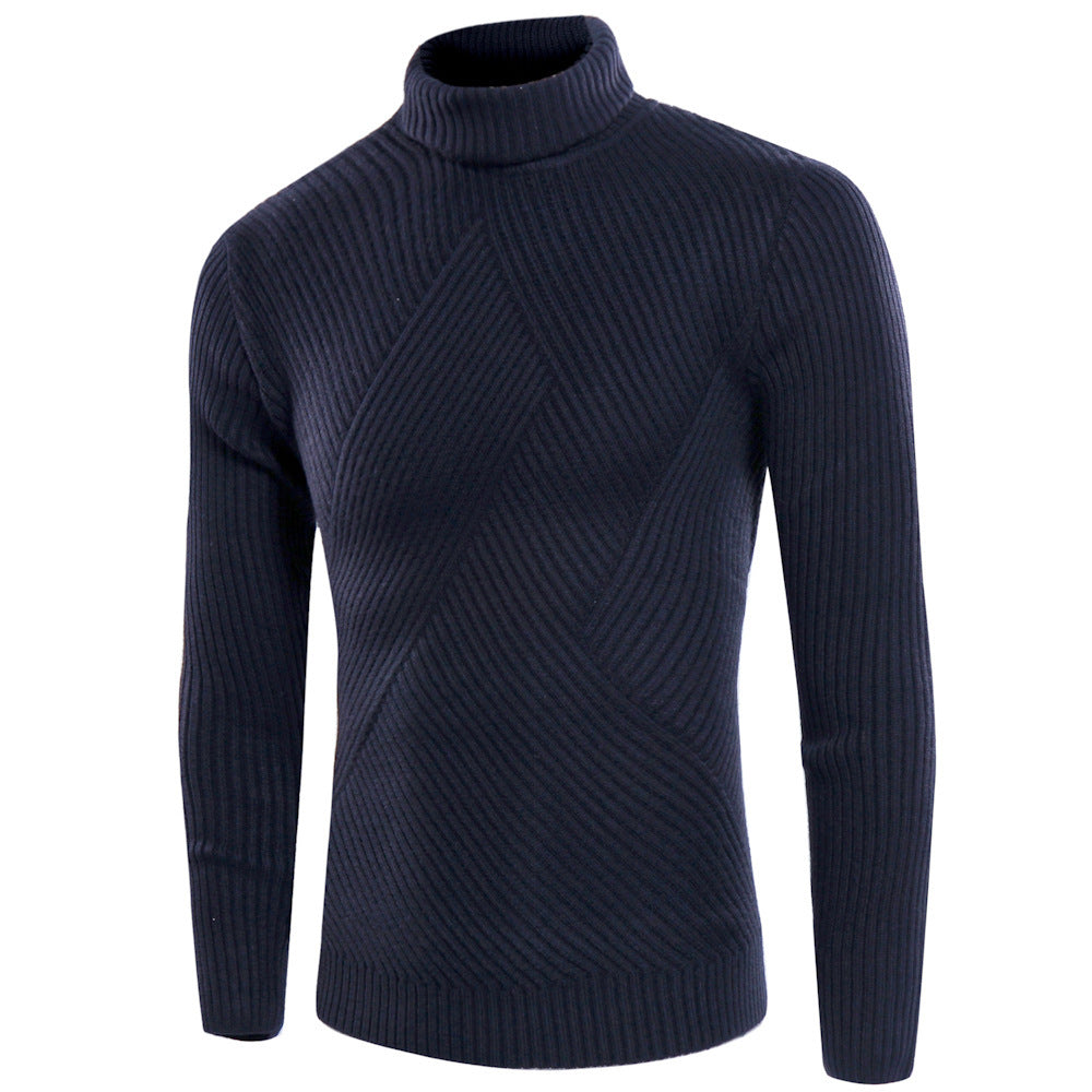Herren stilvoller Rollkragenpullover mit strukturiertem Design R&B