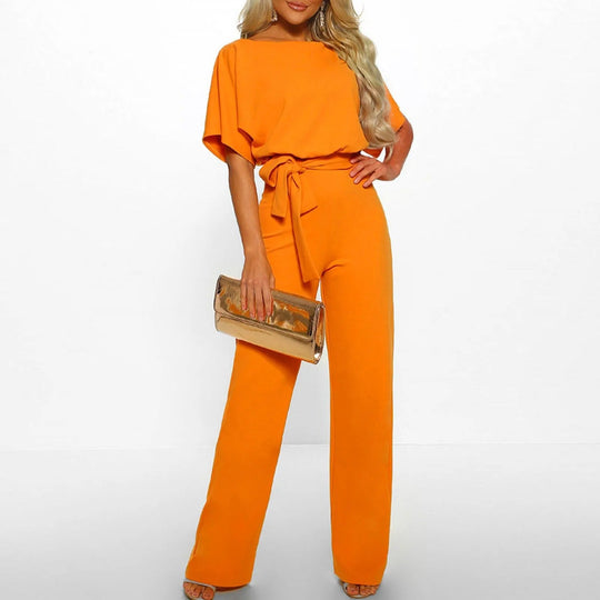 R&B | Eleganter Jumpsuit Mit Rüschärmeln Und Gürtel