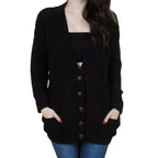 Damen Strickjacke mit eingestricktem Muster und praktischen Taschen