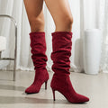R&B | Toe Stiletto-Absatz Slouch Kniehohe Stiefel für Frauen