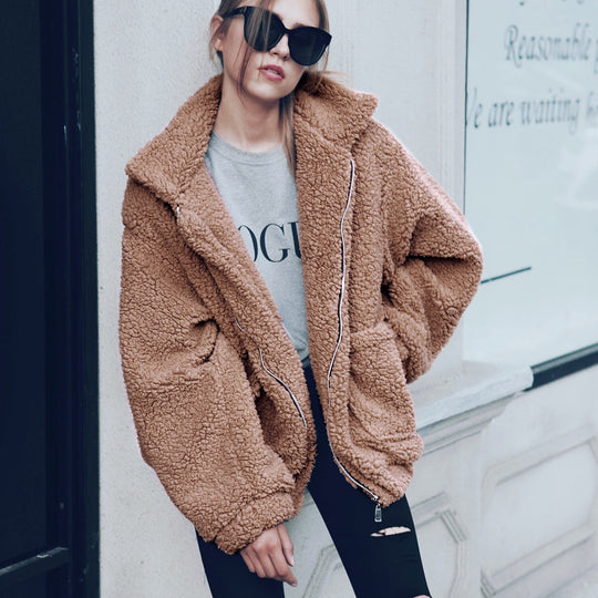 Damen Kuschelige Fleecejacke mit Reißverschluss R&B