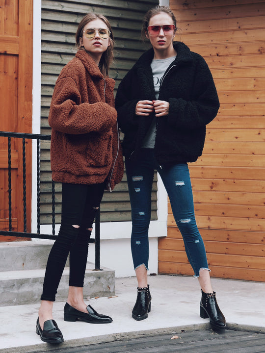 Damen Kuschelige Fleecejacke mit Reißverschluss R&B