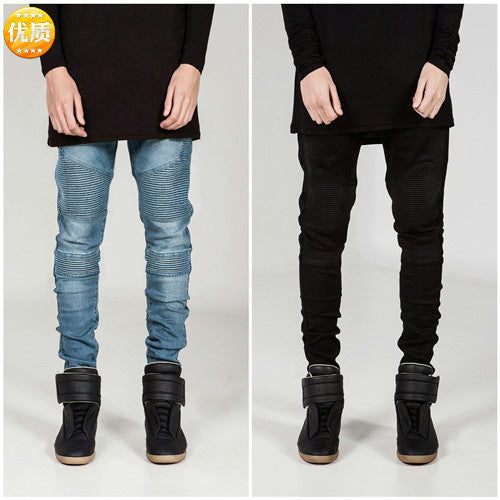 Herren Slim Fit Jeans mit strukturierten Steppnähten R&B