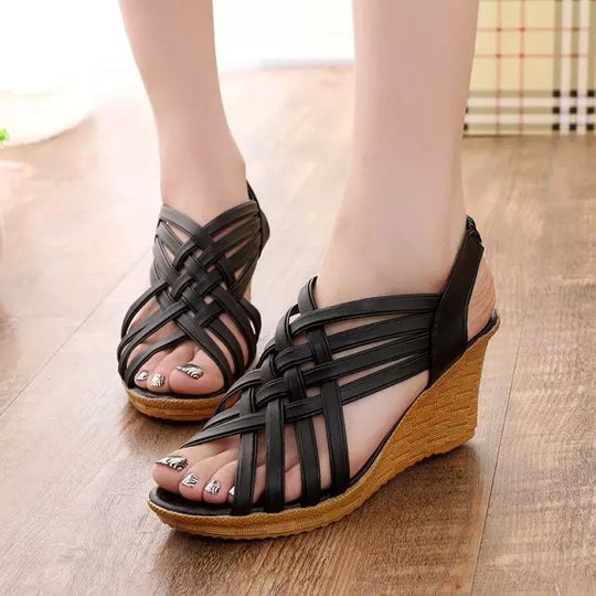 Damen Wedge-Sandalen mit elegantem Riemchen-Design und rutschfester Sohle R&B