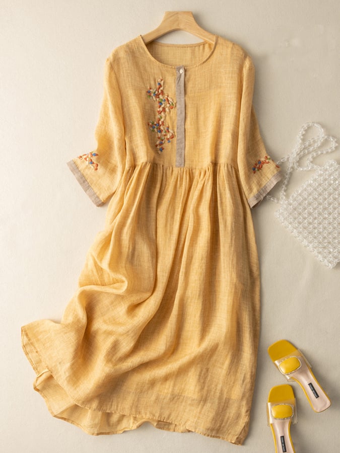 R&B | Besticktes Kleid aus Baumwolle