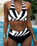 R&B | Bikini-Set Sommerlicher Eleganter Gestreifter Bikini