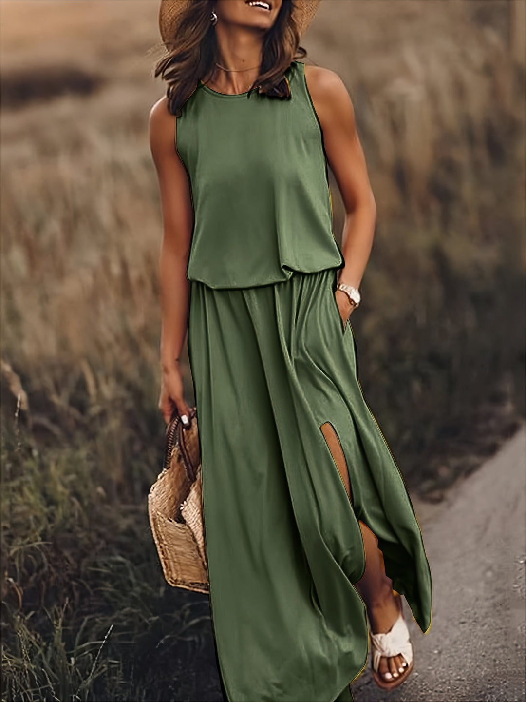 R&B | Schlichtes Boho Maxikleid Aus Modal In Verschiedenen Farben