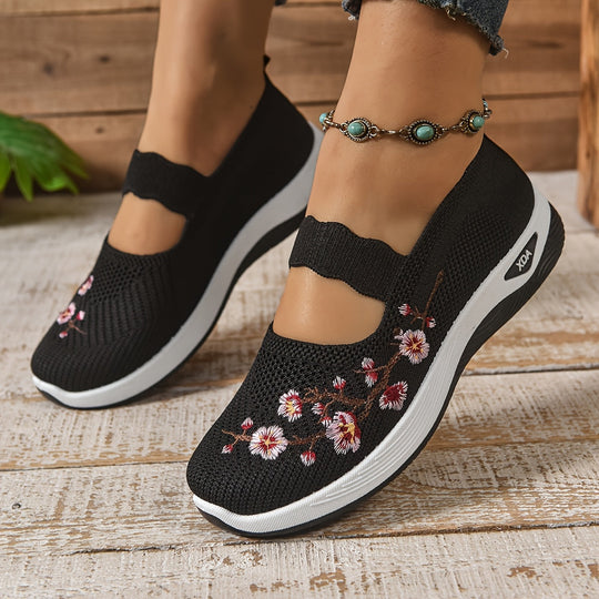 Blumenbestickte Mesh Slip-On Schuhe R&B R&B