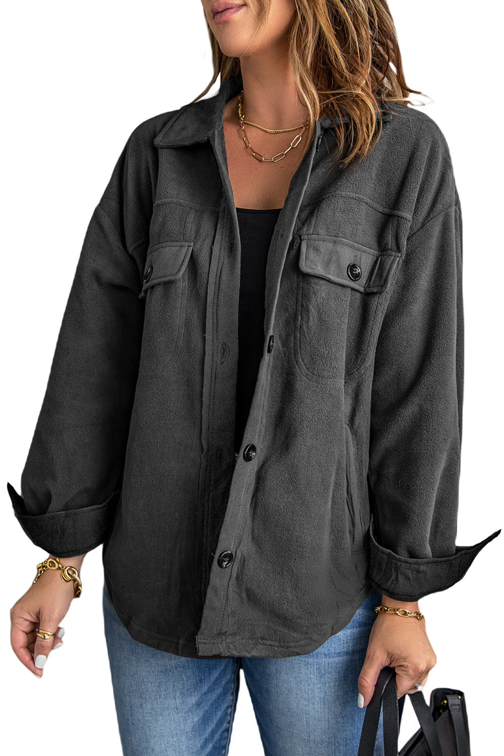 R&B | Casual Fleece Shirtjacke Weich und Warm Perfekt für Den Alltag