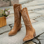 EmberGrace bestickte kniehohe Stiefel R&B
