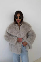 R&B | Faux-Fur-Schalkragenjacke
