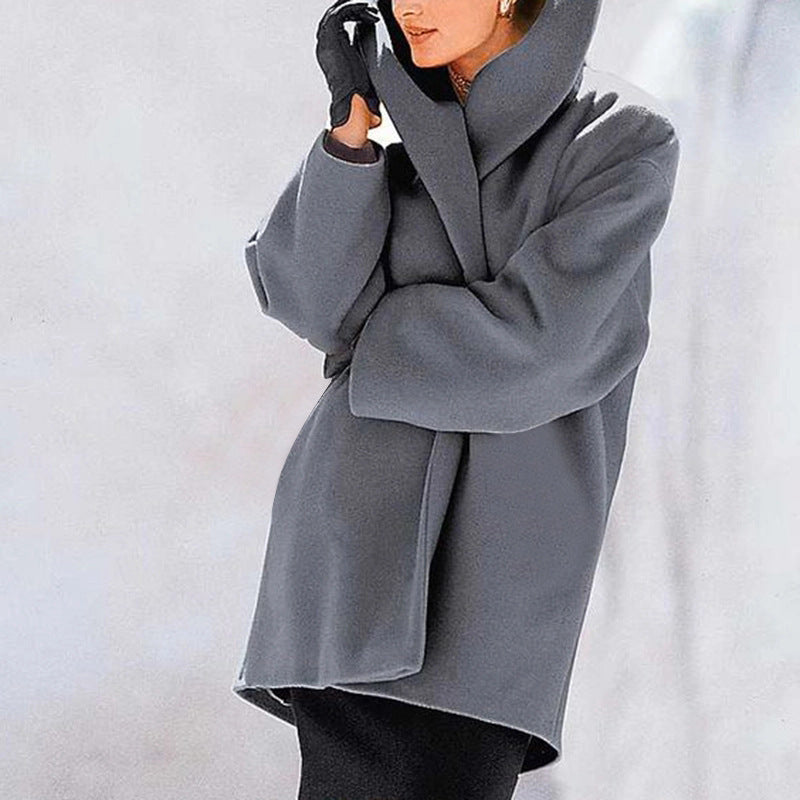 R&B | Oversized Wollmantel Offene Front Eleganter Komfort