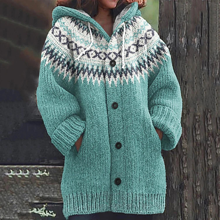 R&B | Warmer Strickcardigan mit Print