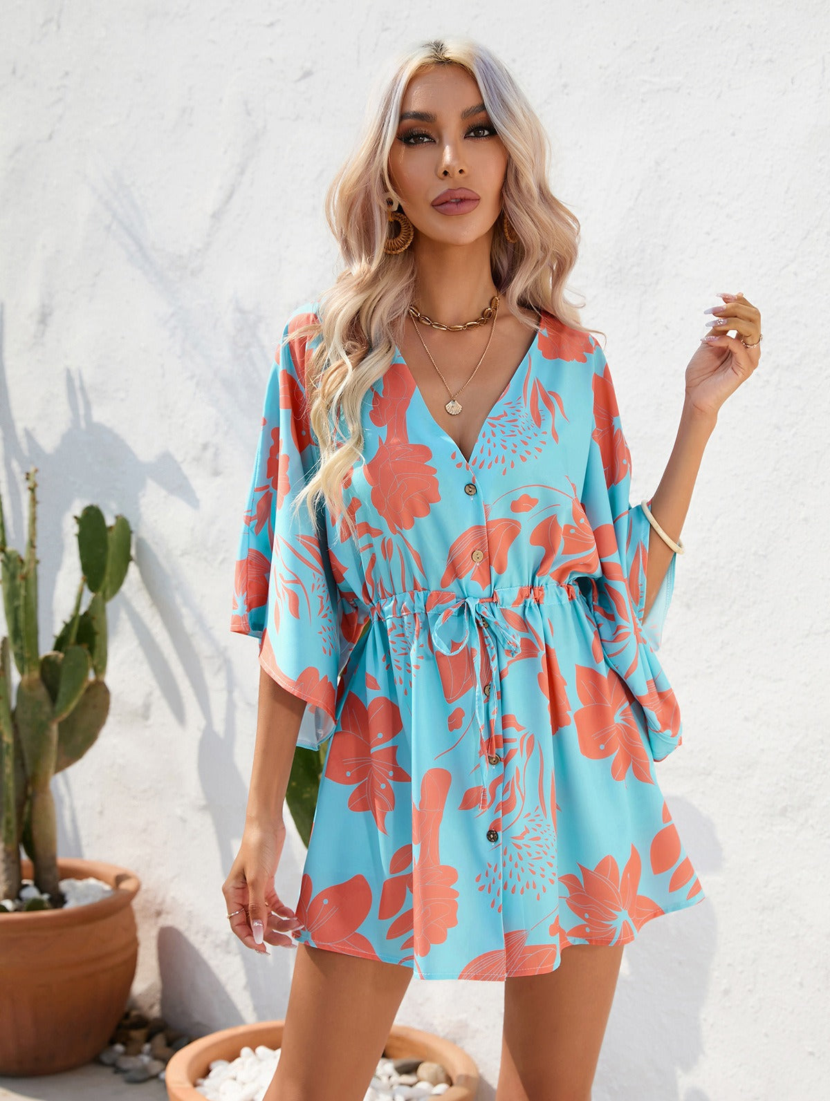 R&B | Kleid mit Blattdruck