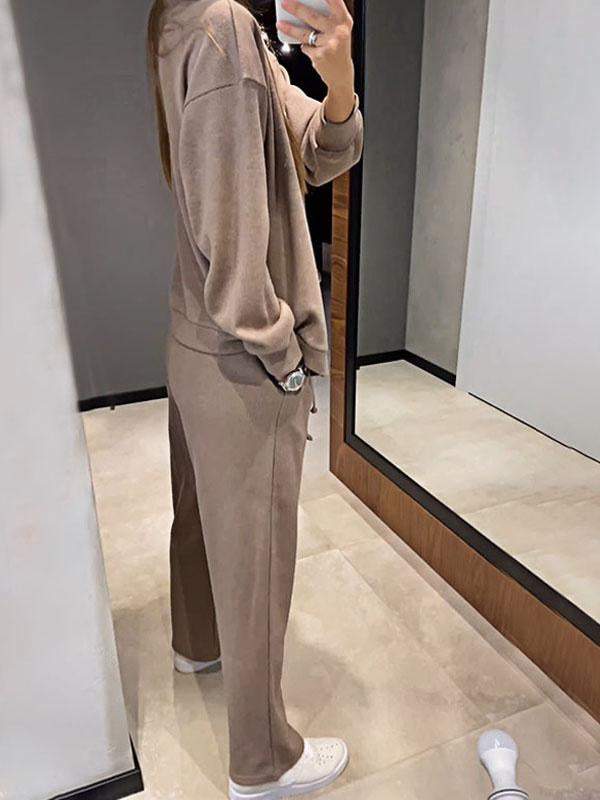 R&B | lässiges V-Ausschnitt Pullover- und Hose-Set