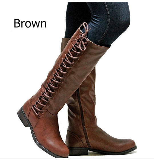 Elegante Hohe Damenstiefel mit Schnürdetails R&B