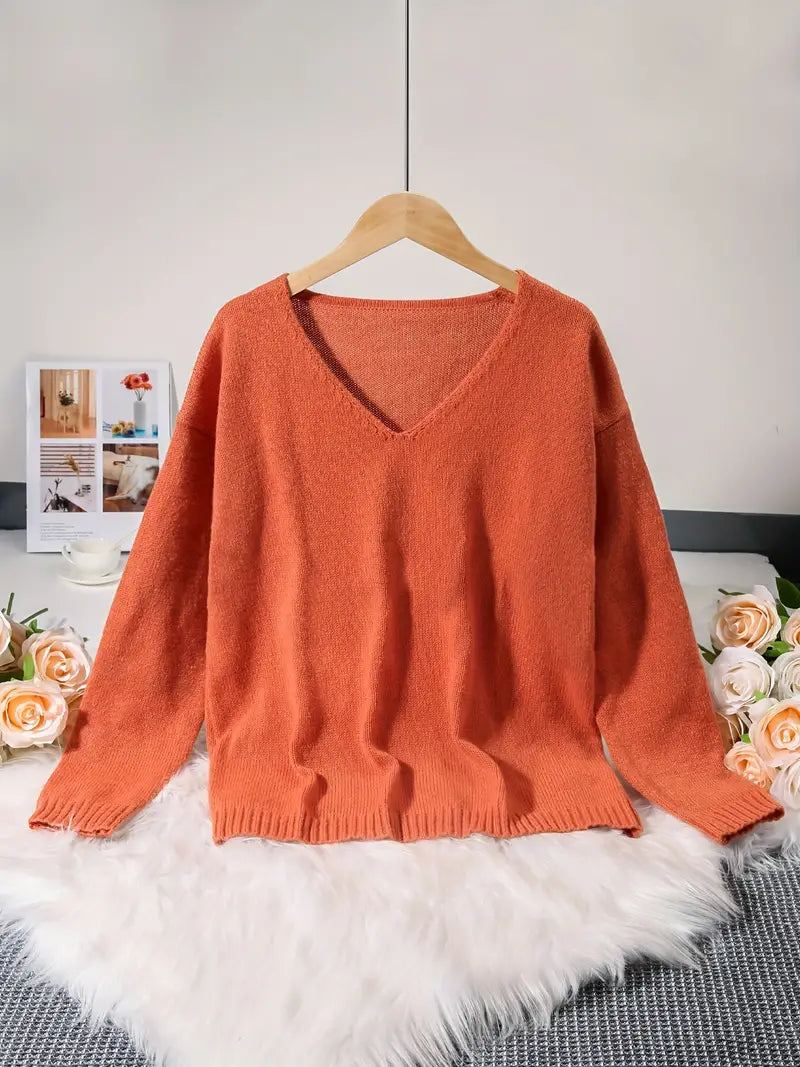 R&B | V-Ausschnitt Pullover mit Feiner Struktur